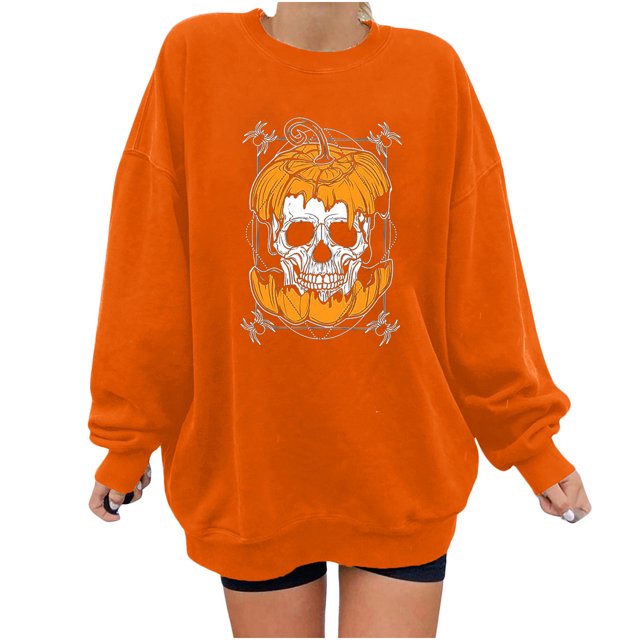 Moda mujer estampado manga larga cómoda transpirable cuello redondo camisa Tops Pompotops FGAJ7891