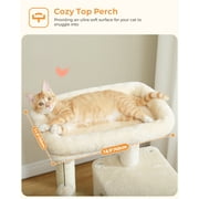 PAWZ Road Cat Tree 56 Sisal Scratching Posts Tower with Large Perch Hammock for All Indoor Cats,Upgrade Beige