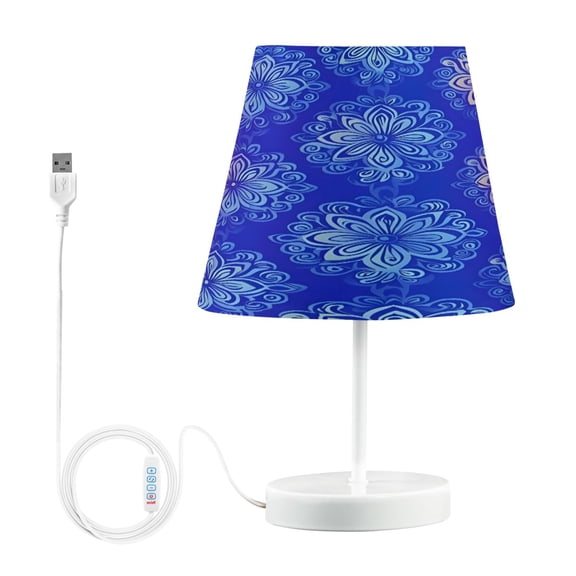 Ryvnso LED Bedside Table Lamp Bohemia Mandalapattern Bedroom Desk Lamps Nightstand Lampshade M