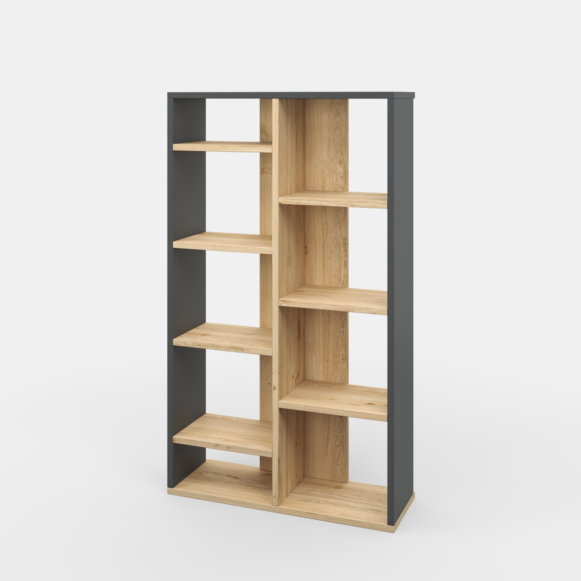 Ada Home Decor Keota Multiple Tier Open Shelf Modern Bookcase, Anthracite/Oak