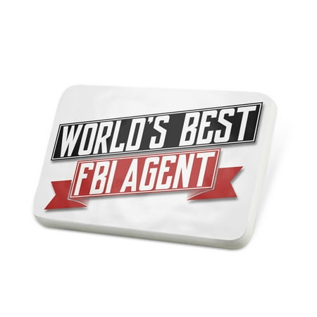 Porcelein Pin Worlds Best Fbi Agent Lapel Badge –