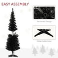 thumbnail image 3 of Resenkos 5ft Slim Artificial Pencil Christmas Tree with Realistic Branches & Warm White LED Lights, Black, 3 of 7