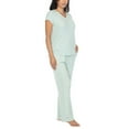 thumbnail image 4 of Honeydew Women's Ribbed 2 Piece Pajama Set Mint L, 4 of 4