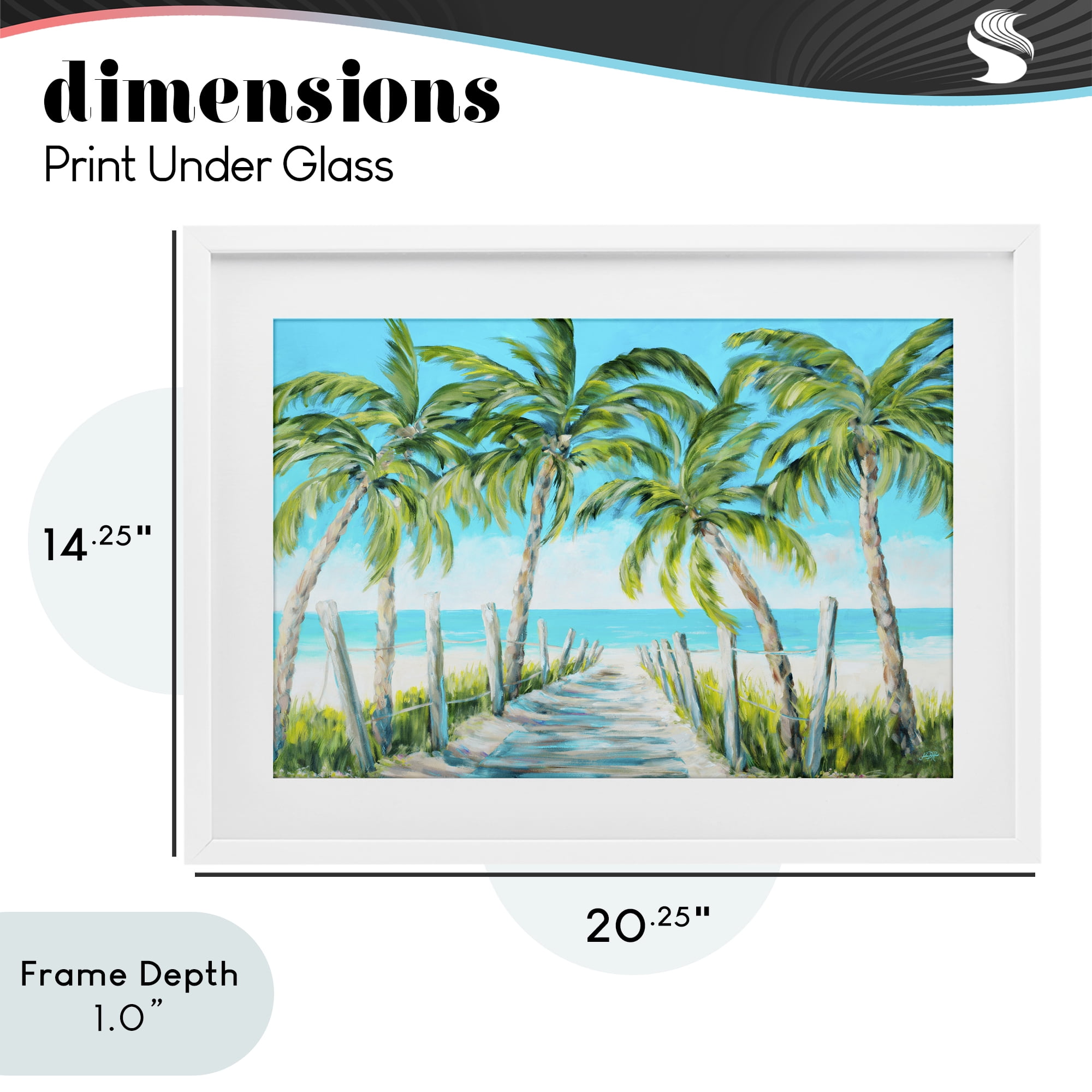 Stupell Industries The Path To Paradise White Framed Print Under Glass, design by Julie DeRice
