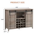 thumbnail image 2 of EastVita 47" Farmhouse Coffee Bar Cabinet with Storage,Wine Bar Cabinet Sliding Barn Door,Buffet Sideboard with 16 Bottle Wine Rack,White, 2 of 8