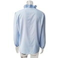 thumbnail image 1 of Minnieouse Blusa Estampado Verano Camisa Estampado Verano Manga Larga Cuello V Trabajo Mujer Top Prendas para la parte del cuerpo Azul S Minnieouse AP003018-13, 1 of 6