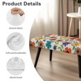 thumbnail image 6 of FKELYI Colorful Flower Print Dining Bench Cover Stretchy Fabric Bench Slipcovers for Living Room Bedroom Washable Dustproof Furniture Protector for Hotel, 6 of 7