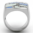 thumbnail image 3 of High polished (no plating) Stainless Steel Ring with Top Grade Crystal in Clear for Women Clear Stone Color Style TK832 Size 7, 3 of 4