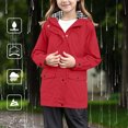 thumbnail image 3 of LYHao Girls Solid Color Jacket Outdoor Windbreaker Water Casual Coat For Daily Wear And Activities Girls Jacket Coat,Sizes 5-6 Years, 3 of 7