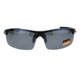 thumbnail image 2 of Xloop Baseball Half Rim Sport Warp Around Plastic Sunglasses All Black, 2 of 4