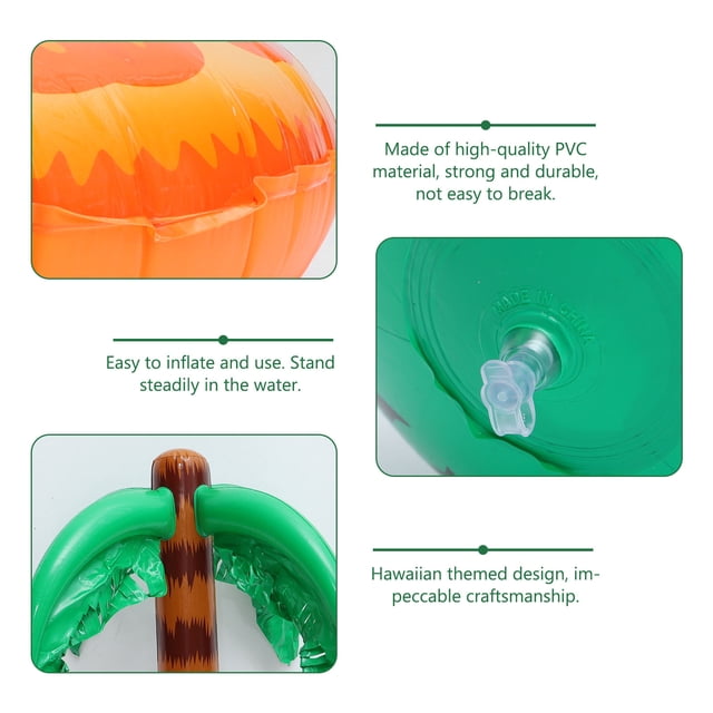 OULII 3Pcs Swimming Ring PVC Hawaiian Party Supplies for Beach Parties