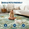 thumbnail image 6 of Garvee 9x12 Modern Abstract Area Rug Living Room Rug, Washable Rug with Non Slip TPR Backing Low Pile Soft Thin Indoor Carpet for Bedroom Home Office, Green, 6 of 7