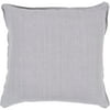 Art of Knot Luxe Hand Crafted Linen Fancy Flange Decorative Pillow with Poly Filler, 20" x 20", Slate