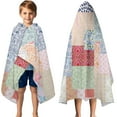 thumbnail image 3 of Pioneer Flower Floral Print Pattern Hooded Bath Towel，50"x30" for Ages 3 To 12 Kids, Quick Dry Lightweight Soft Microfiber Hood Beach Towel Cover Up for Kids, 3 of 7