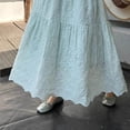 thumbnail image 5 of Boho Long Skirts for Women Hollow Out Embroidery High Waist Skirt Flowy Tiered Maxi Skirt Lightweight Vintage Fashion Skirts Business Casual Outfits Spring Summer 2026 Beach Vacation, 5 of 5