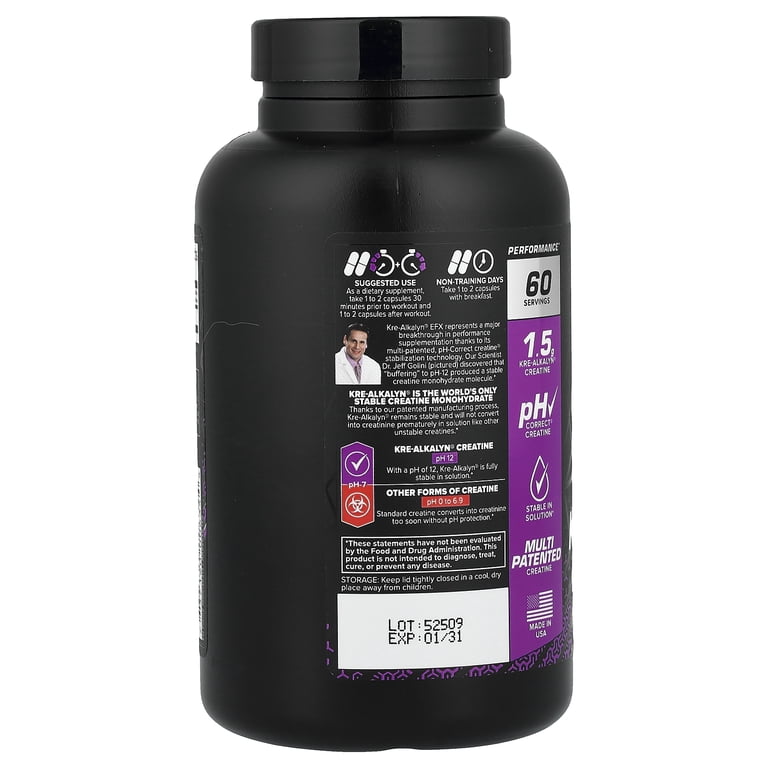 EFX Sports Kre-Alkalyn®, 120 Vegetable Capsules (750 mg per