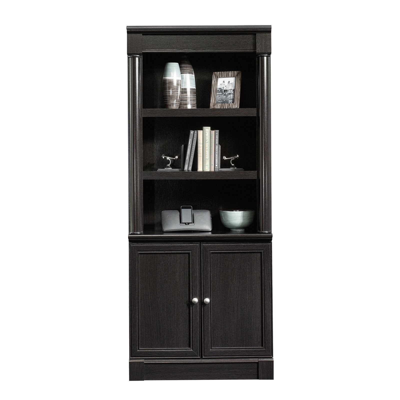 Sauder Palladia Engineered Wood and Metal 3-Shelf Bookcase in Wind Oak