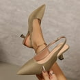 thumbnail image 2 of Xfvqtps Womens Pointed Toe Slingback Heels Block Heel Dress Shoes Comfortable Mid Heel for Work Wedding Party, 2 of 7