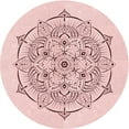 thumbnail image 1 of Ahgly Company Machine Washable Indoor Round Transitional Pink Bubble Gum Pink Area Rugs, 8' Round, 1 of 1