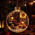 thumbnail image 4 of Christmas Light Up Crystal Clear Ornament Balls - Magic Winter World Scene, 3.15" Xmas Tree Hanging Decor with Warm Light, Reusable Sturdy Decor for Xmas Tree Home Mantel Window Festive Party, 4 of 6