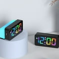 thumbnail image 2 of Mauxuk Smart Alarm Clock with Voice Control, Temperature Display, LED Desk Clock, USB Charging, Snooze, Mute, Night Light, 5.7x2.76in, Ideal for Home & Office, 2 of 7