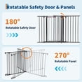 thumbnail image 6 of Collapsible Metal Baby Safety Gate – 29" Tall, Playpen with Lockable Door, Adjustable Portable Pet & Child Barrier for Doors – Black, 3 Panels, 6 of 8