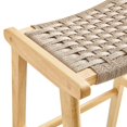 thumbnail image 6 of Bar Stool Chair Barstool, Set of 2, Natural, Wood, Pub Cafe Bistro Dining Kitchen Hospitality Restaurant, Modern Contemporary HB36087, 6 of 10