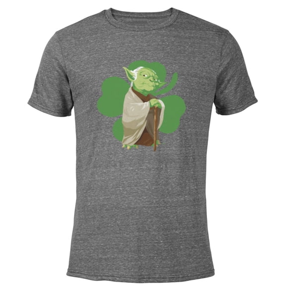 Star Wars Yoda Lucky Shamrock St. Patrick’s Day - Short Sleeve Blended T-Shirt for Adults - Customized-Dark Heather