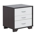 thumbnail image 2 of Knubmt 3 Drawers Beside Table with Handle, Wood Nightstand for Living Room, Bedroom, White + Black, 2 of 5