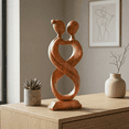 thumbnail image 6 of 12" Wooden Handmade Abstract Sculpture Statue Handcrafted - Infinite Love - Gift Art Decorative Home Decor Figurine Accent Decoration Artwork Hand Carved Infinite Love, 6 of 8