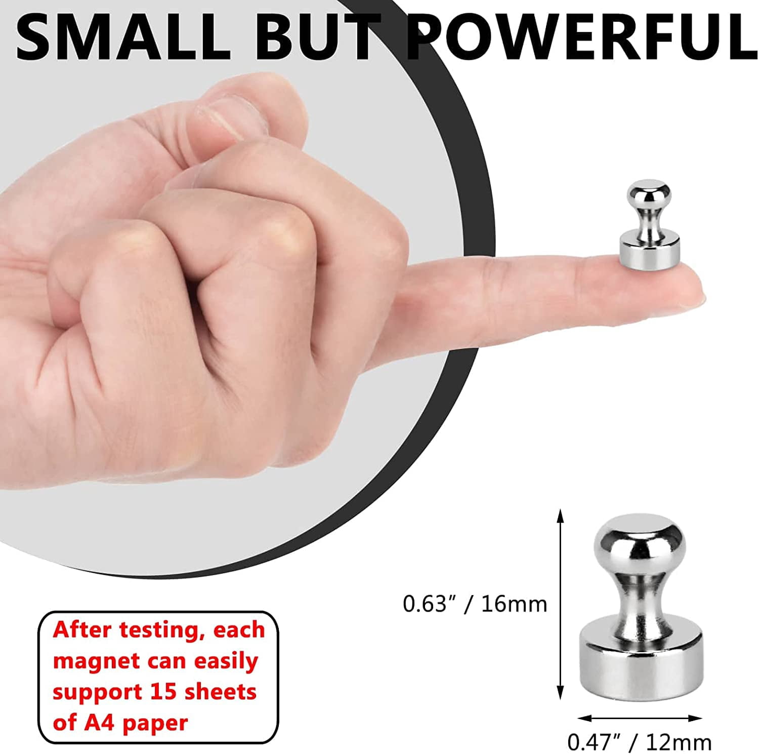 20PCS Magnetic Push Pin, Magnets Fridge, Magnets for Whiteboard, Heavy Duty Neodymium Magnet, Used as Strong Refrigerator Magnets, White Board Magnets, Pin Magnets, Perfect for Home, Kitchen, Office