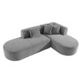 thumbnail image 2 of Christopher Knight Home Modern Curved Sectional Sofa with 4 Plush Pillows, 4 Seater Corner Sofa, Grey, 2 of 13