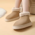 thumbnail image 2 of Xfvqtps Womens Short Boots Foldable Collar Winter Shoes Fashion Non Slip Sole Warm Snow Boots for Fall and Winter Casual Outdoor Comfort Khaki, 2 of 7