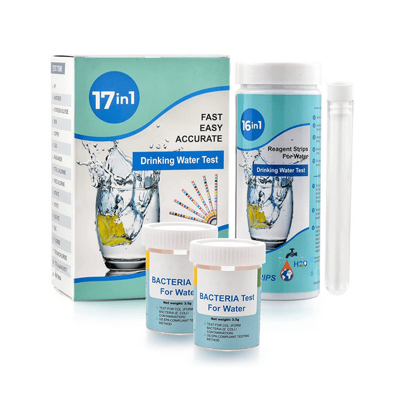 17-in-1 Complete Water Test Kit ,100 Strips + 2 Water Testing Kits for Drinking Water Easy Testing, PH, Lead