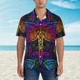 thumbnail image 2 of Zufioo Indian Mandalas Dragonfly Hawaiian Shirt for Men,Beach Shirts Tropical Vacation Shirts,Sleeve Casual Button Down Shirt with Pocket for Travel,Beach,Party,daily,Medium, 2 of 7