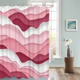 thumbnail image 3 of Fabric Shower Curtain, Gradient Ocean Waves Pink Gradient Waves Shower Curtains with 12 Hooks Waterproof Machine Washable Bath Curtains for Bathroom,36 x 78in, 3 of 6