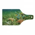 thumbnail image 1 of Starfish Cutting Board, Underwater Marine Life with Colorful Sponges and Starfish Surrounded by Seagrass, Tempered Glass Cutting and Serving Board, Wine Bottle Shape, Multicolor, by Ambesonne, 1 of 1