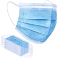 thumbnail image 1 of Woeilo Masque F Jetable Bleu 100 Pcs Masques F Bleus 3 Plis Masques de Protection Bleus 100 Unités (Lot de 1), 1 of 5