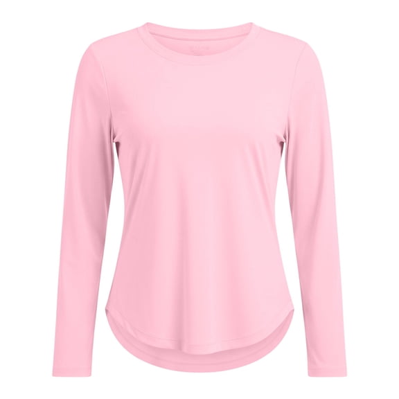 hlysgo Women's UPF 50 UV Shirts Long Sleeve Workout Sun Shirt Breathable Lightweight Outdoor Gym Hiking Tops Pink,S