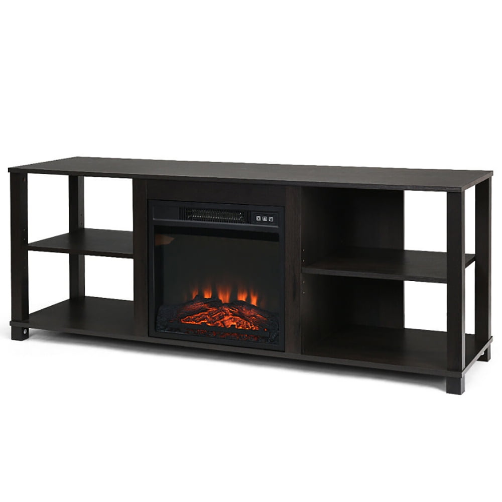 Finihen TV Stand, TV Cabinet, 2-Tier TV Storage Cabinet Console with Adjustable Shelves, Media Entertainment Center with Storage, for Living Room, Bedroom, Black