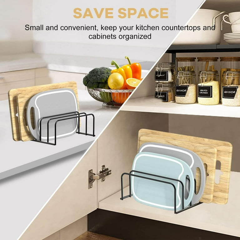 Muerk Cutting Board Organizer 2 Pack Cutting Board Holder Rack Baking Cookie Pan Sheets Cooling Small Racks Storage Stand for Kitchen Cabinet Countertop Bakeware Organizer 7.08 x 5.51 x 3.15 in Walmar...