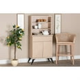 thumbnail image 3 of Baxton Studio Draper Mid-Century Modern Two-Tone Light Brown and Black Wood Kitchen Cabinet, 3 of 3