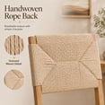 thumbnail image 4 of Boho Bar Stools Set of 2, Natural Wood Counter Height Stools, Beige Upholstered Farmhouse Barstools with Woven Backrest, Kitchen Island Chairs, Sillas para Barra de Cocina, 4 of 7