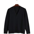 thumbnail image 3 of Chaqueta de transición tipo cárdigan de punto sin cuello en V para hombre, 3 of 5