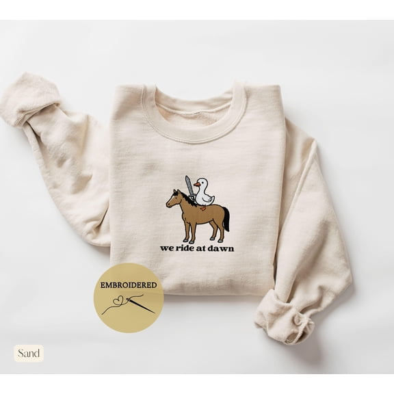 Horse Embroidered Sweatshirt,Western Sweatshirt,Cowboy Crewneck,Rodeo Embroidered,Embroidered Silly Goose Sweatshirt,Cute Animal Shirt