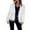 White, variant on Clearance! Mifelio Faux Fur Coat Women's Solid Color Faux Coat Long Sleeves Jacket Outerwear Tops Warm Winter Winter Coats for Women Black L