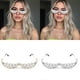 thumbnail image 2 of Half Frame Crystal Sunglasses Rhinestones Sunglasses Without Lens Crystal V Frame Eyeglasses for Women Men Face Jewelry Silver, 2 of 4
