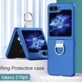 thumbnail image 2 of Phone Case with Ring Holder For Samsung Galaxy Z Flip 5 Flip5 5G ZFlip5 Shockproof Hard Plastic Shell Solid Color Cover LXY, 2 of 7