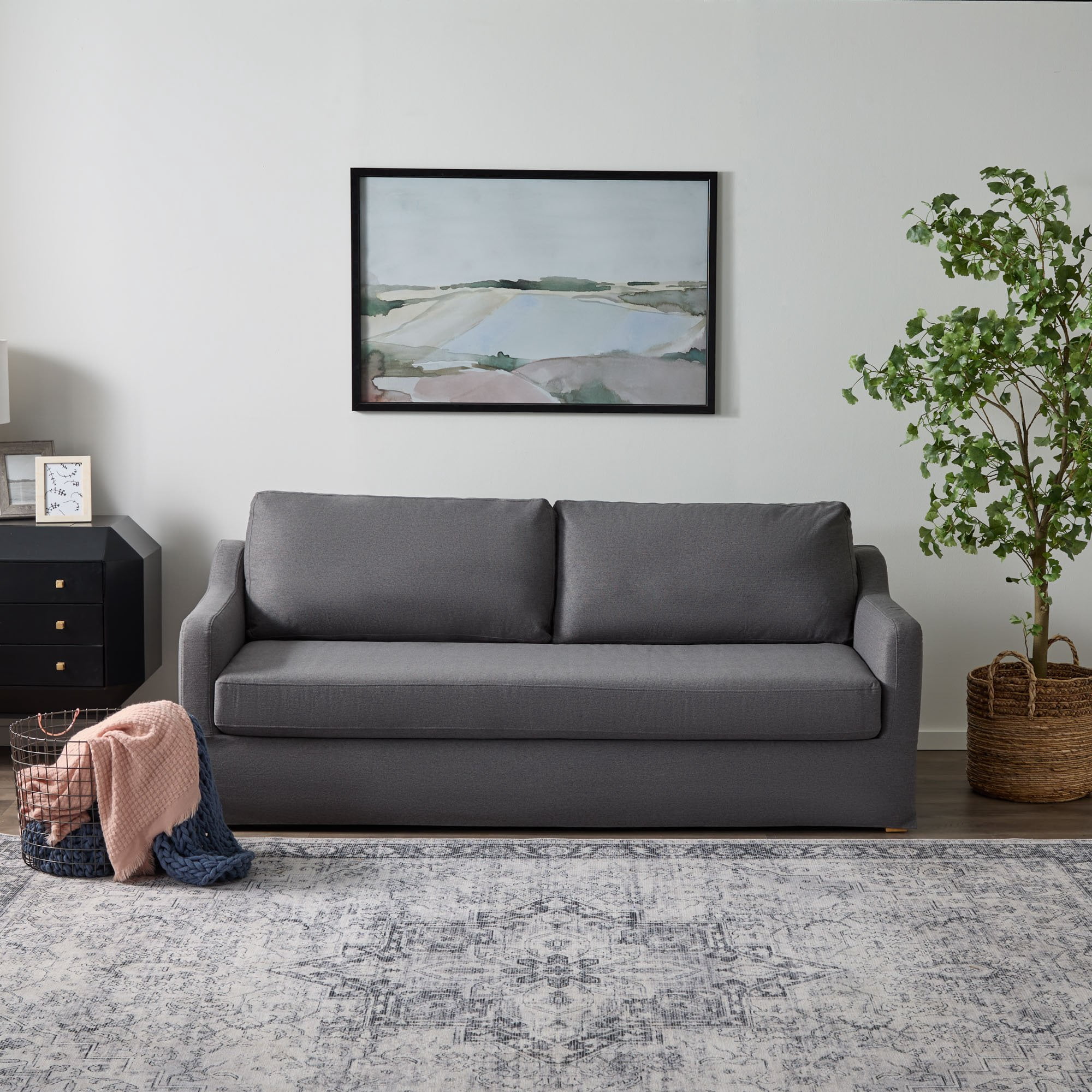 Mayview Alex Slipcover Sofa, Charcoal