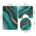 thumbnail image 3 of Teal Gold Marble Wave Dot Pattern Bathroom Rugs Sets 3 Piece,Toilet Cover Set,Absorbent Non Slip Bathroom Mats Sets with U-Shaped Contour Rug Toilet Rug Set, 3 of 5